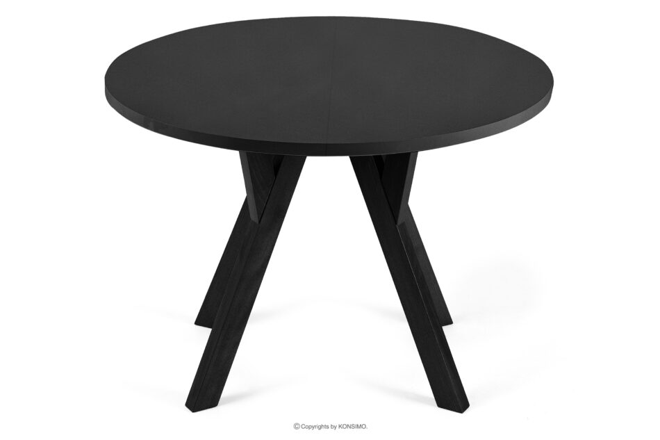 INDAGA Rozkładany okrągły stół 100-140 czarny matowy drewno bukowe czarny matowy - zdjęcie 5
