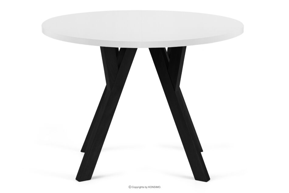 INDAGA Rozkładany okrągły stół 100-140 biały drewno bukowe biały - zdjęcie 0