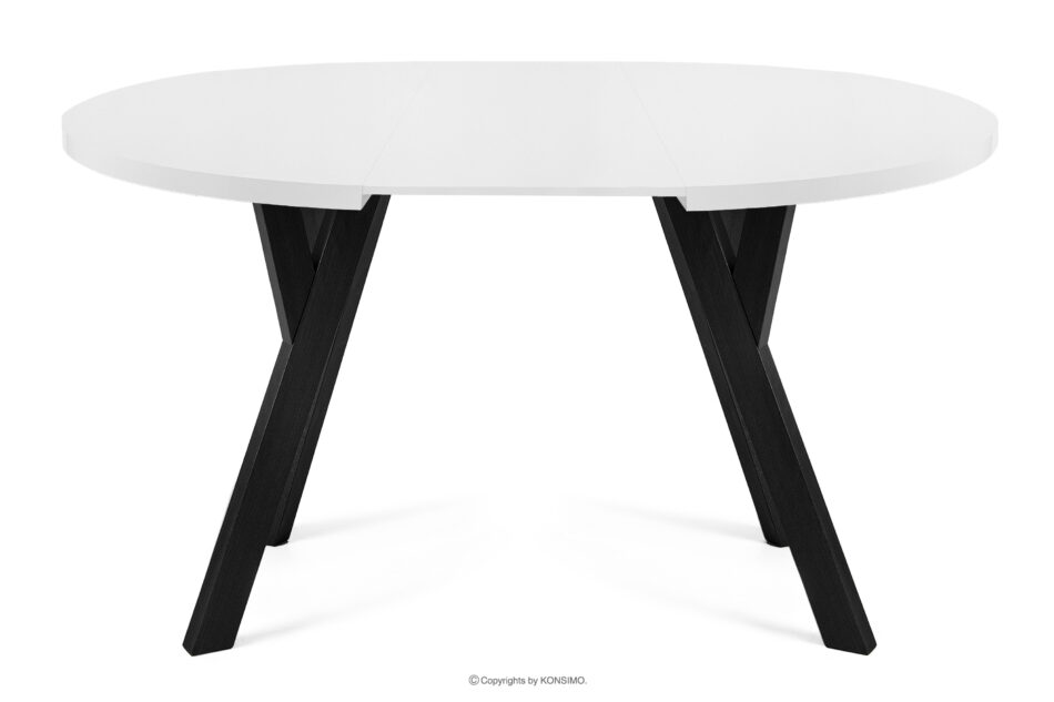 INDAGA Rozkładany okrągły stół 100-140 biały drewno bukowe biały - zdjęcie 2