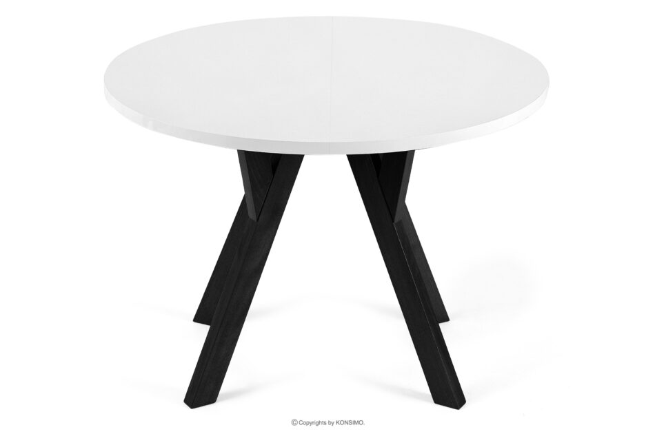INDAGA Rozkładany okrągły stół 100-140 biały drewno bukowe biały - zdjęcie 5