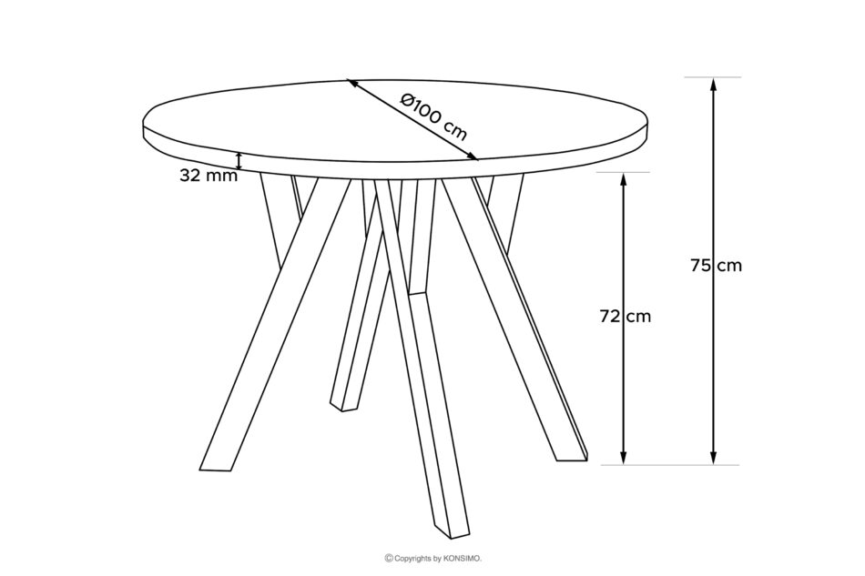 INDAGA Rozkładany okrągły stół 100-140 biały drewno bukowe biały - zdjęcie 11