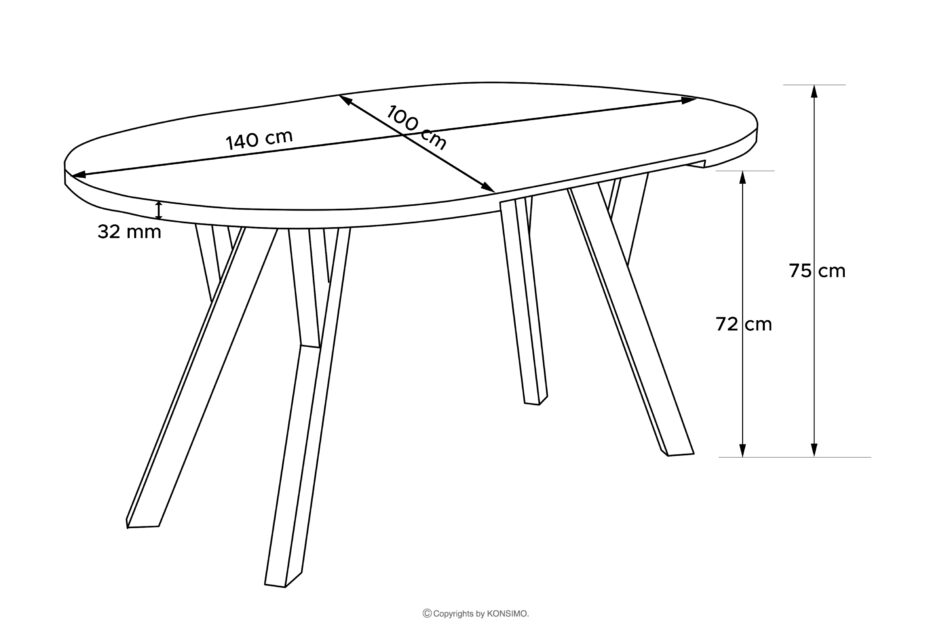 INDAGA Rozkładany okrągły stół 100-140 lefkas drewno bukowe lefkas - zdjęcie 12