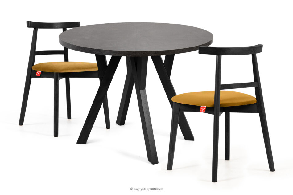 INDAGA Rozkładany okrągły stół 100-180 beton drewno bukowe beton - zdjęcie 12