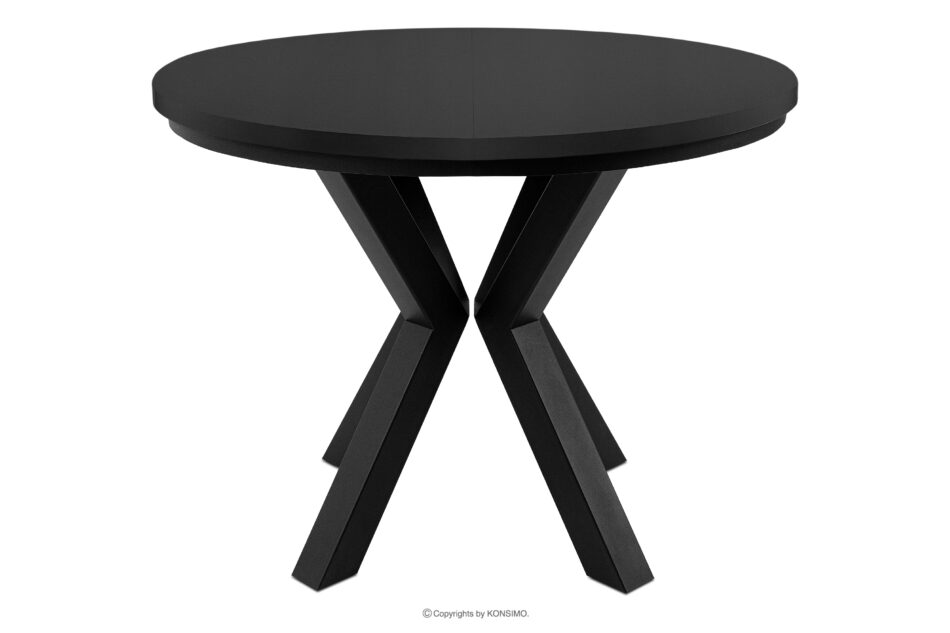 ROSTEL Okrągły stół rozkładany 100-140 czarny matowy czarny matowy - zdjęcie 0