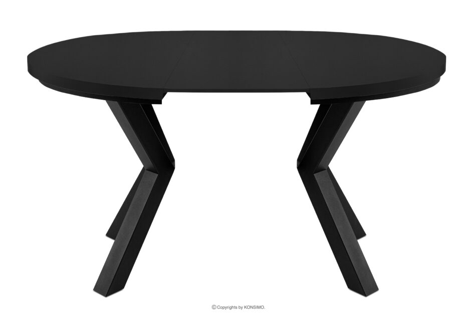 ROSTEL Okrągły stół rozkładany 100-140 czarny matowy czarny matowy - zdjęcie 2