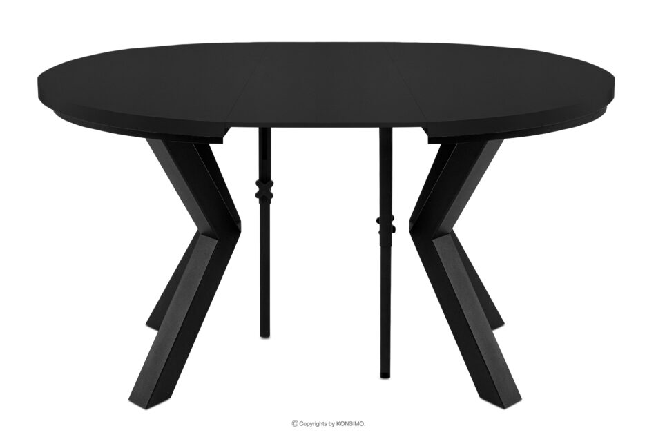 ROSTEL Okrągły stół rozkładany 100-140 czarny matowy czarny matowy - zdjęcie 3