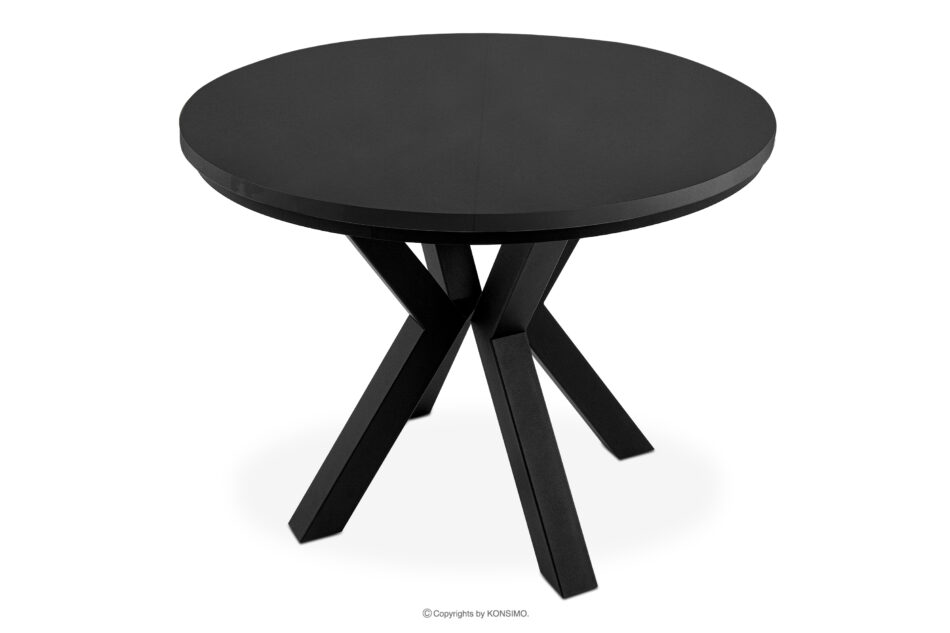 ROSTEL Okrągły stół rozkładany 100-140 czarny matowy czarny matowy - zdjęcie 6