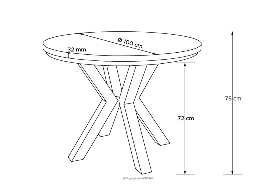 ROSTEL Okrągły stół rozkładany 100-140 beton beton - zdjęcie 16