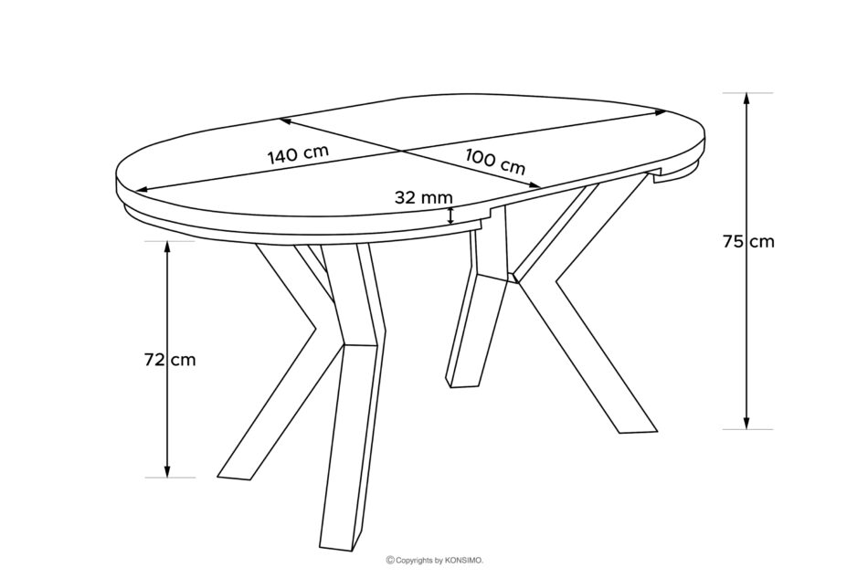 ROSTEL Okrągły stół rozkładany 100-140 lefkas lefkas - zdjęcie 16