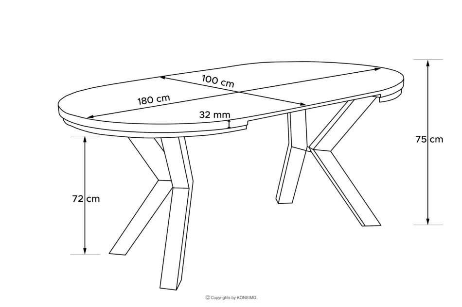 ROSTEL Okrągły stół rozkładany 100-180 beton beton - zdjęcie 18