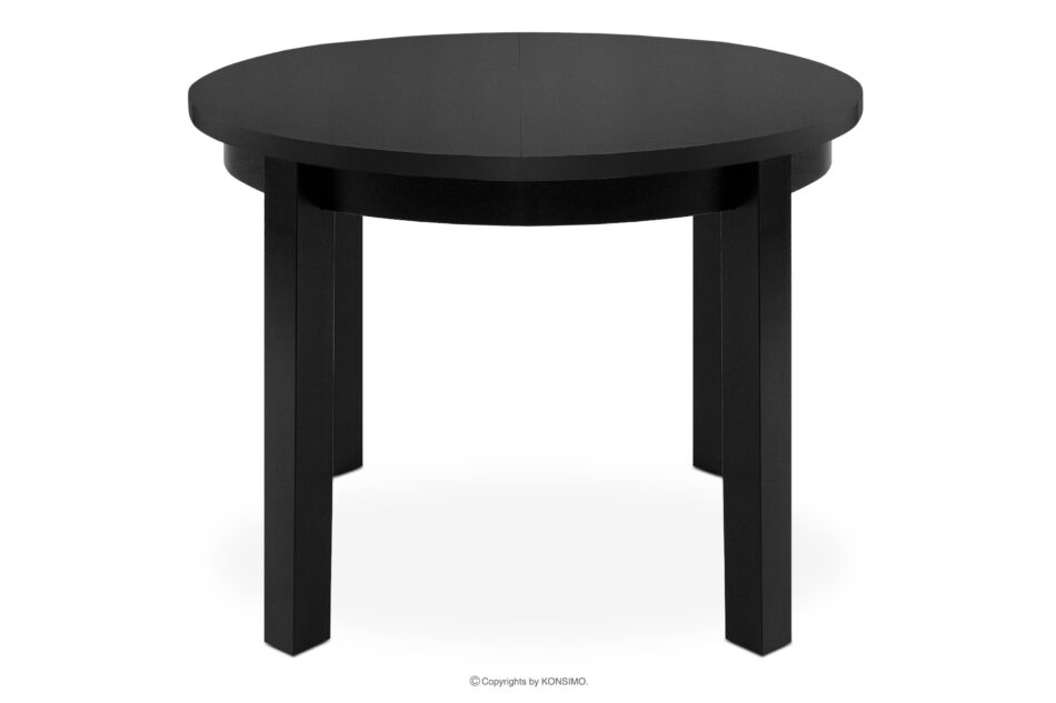 BALTE Rozkładany stół okrągły 100-140 czarny matowy drewno bukowe czarny matowy - zdjęcie 0