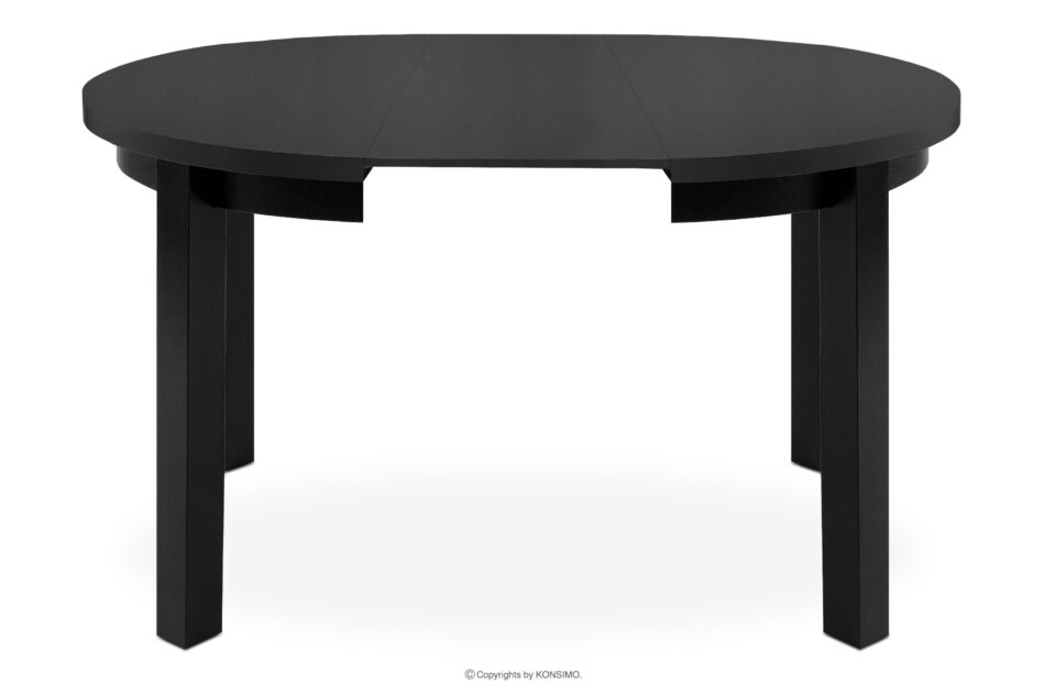 BALTE Rozkładany stół okrągły 100-140 czarny matowy drewno bukowe czarny matowy - zdjęcie 2