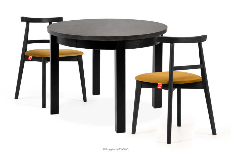 BALTE Rozkładany stół okrągły 100-140 beton drewno bukowe beton - zdjęcie 15
