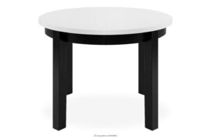 BALTE, https://konsimo.pl/kolekcja/balte/ Rozkładany stół okrągły 100-140 biały drewno bukowe biały - zdjęcie