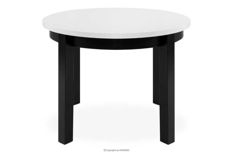 BALTE Rozkładany stół okrągły 100-140 biały drewno bukowe biały - zdjęcie 0