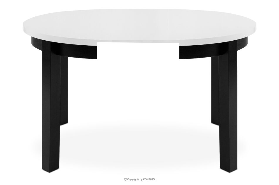 BALTE Rozkładany stół okrągły 100-140 biały drewno bukowe biały - zdjęcie 2