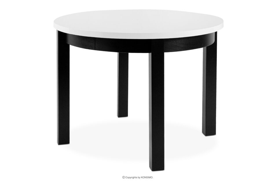 BALTE Rozkładany stół okrągły 100-140 biały drewno bukowe biały - zdjęcie 4