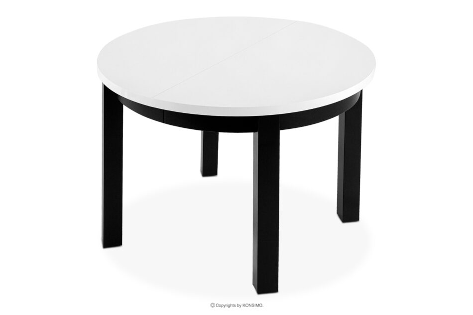 BALTE Rozkładany stół okrągły 100-140 biały drewno bukowe biały - zdjęcie 6