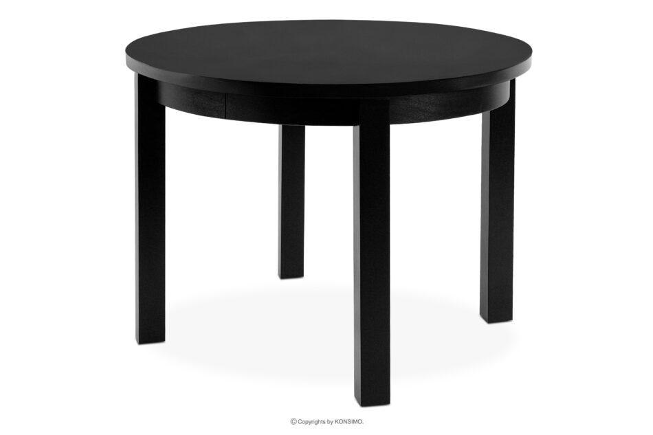 BALTE Rozkładany stół okrągły 100-180 czarny matowy drewno bukowe czarny matowy - zdjęcie 4