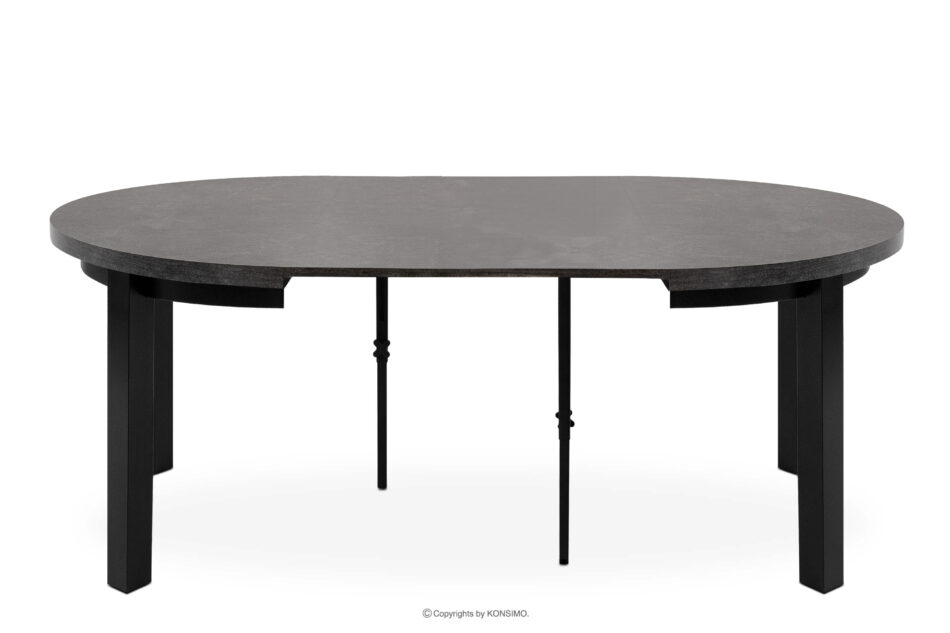 BALTE Rozkładany stół okrągły 100-180 beton drewno bukowe beton - zdjęcie 3