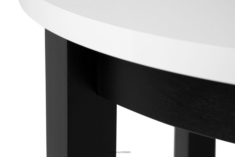 BALTE Rozkładany stół okrągły 100-180 biały drewno bukowe biały - zdjęcie 13
