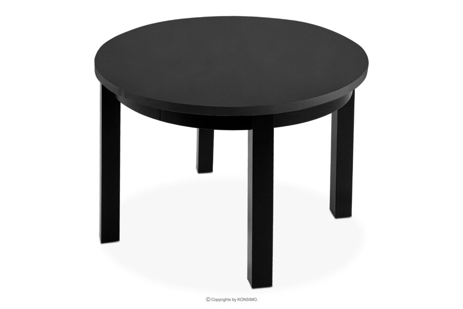 BALTE Rozkładany stół okrągły 100-220 czarny matowy drewno bukowe czarny matowy - zdjęcie 9