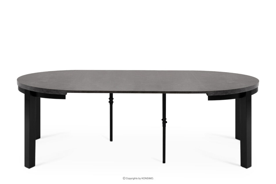 BALTE Rozkładany stół okrągły 100-220 beton drewno bukowe beton - zdjęcie 4