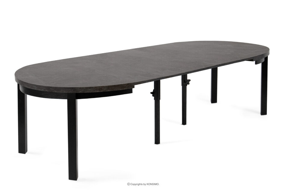 BALTE Rozkładany stół okrągły 100-220 beton drewno bukowe beton - zdjęcie 8