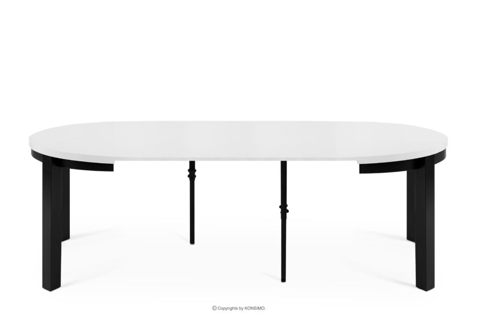 BALTE Rozkładany stół okrągły 100-220 bialy drewno bukowe biały - zdjęcie 4