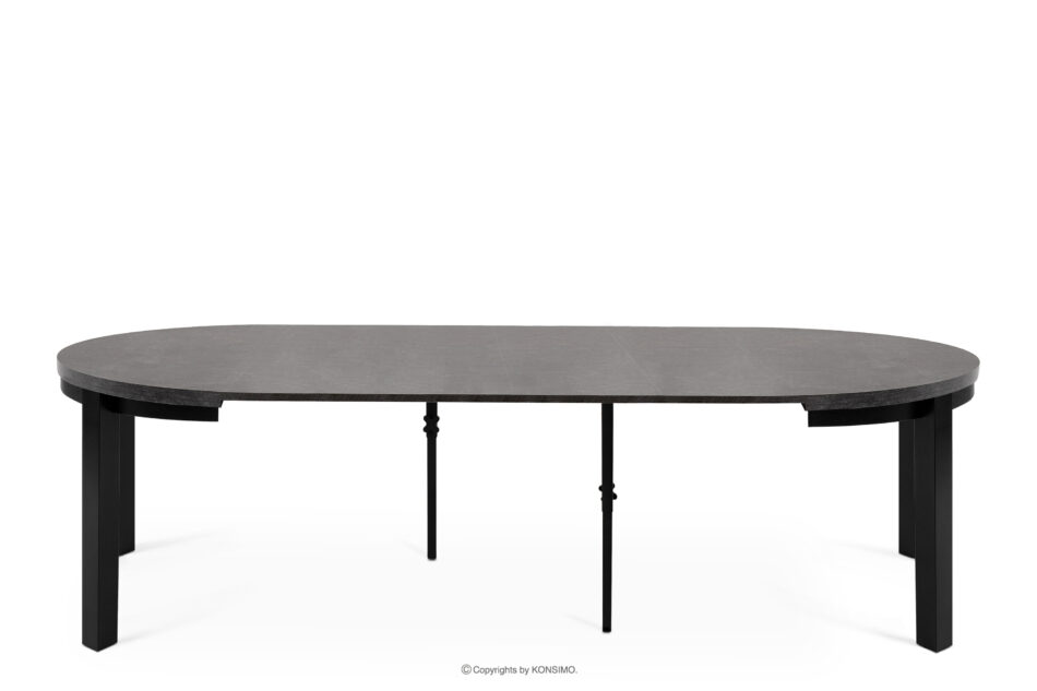 BALTE Rozkładany stół okrągły 100-260 beton drewno bukowe beton - zdjęcie 5