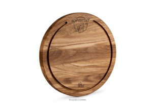 LESTE, https://konsimo.pl/kolekcja/leste/ Okrągła deska do krojenia drewno dębowe dąb olejowany - zdjęcie