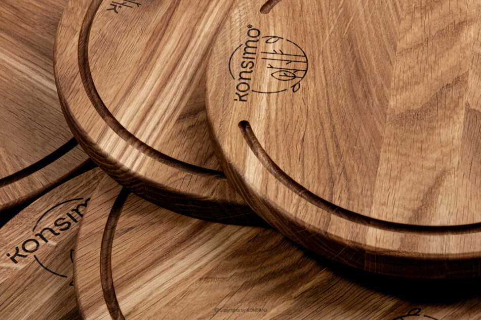 LESTE Okrągła deska do krojenia drewno dębowe dąb olejowany - zdjęcie 12