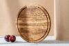 LESTE Drewniana deska do krojenia okrągła drewno dębowe dąb olejowany - zdjęcie 2