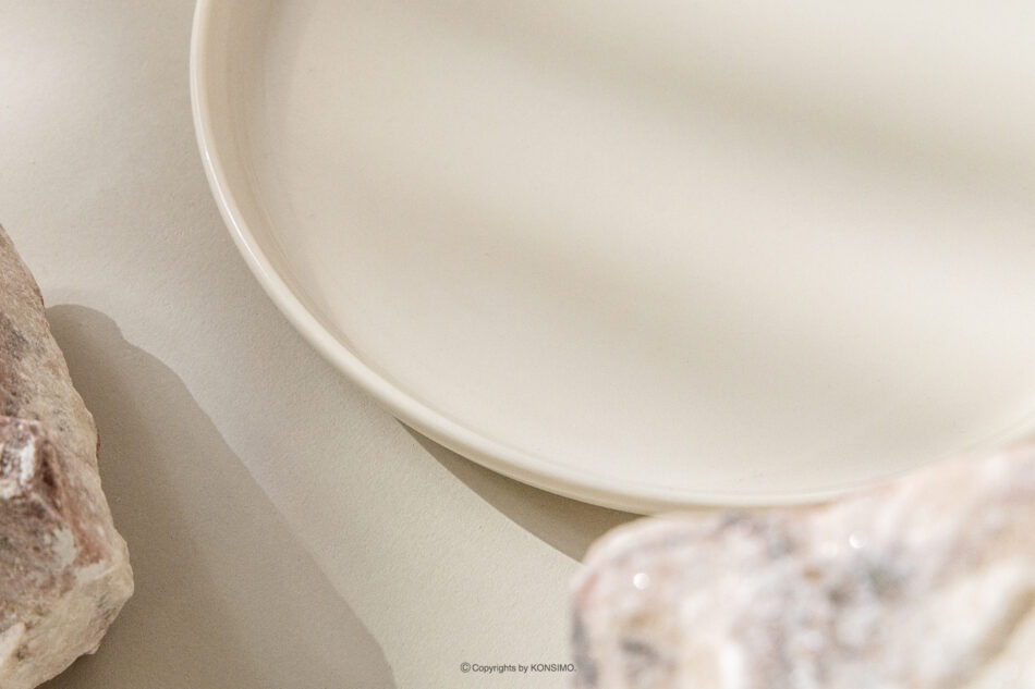 SORINA Elegancki porcelanowy zestaw obiadowy kremowy 6os. (18 el.) kremowy - zdjęcie 16