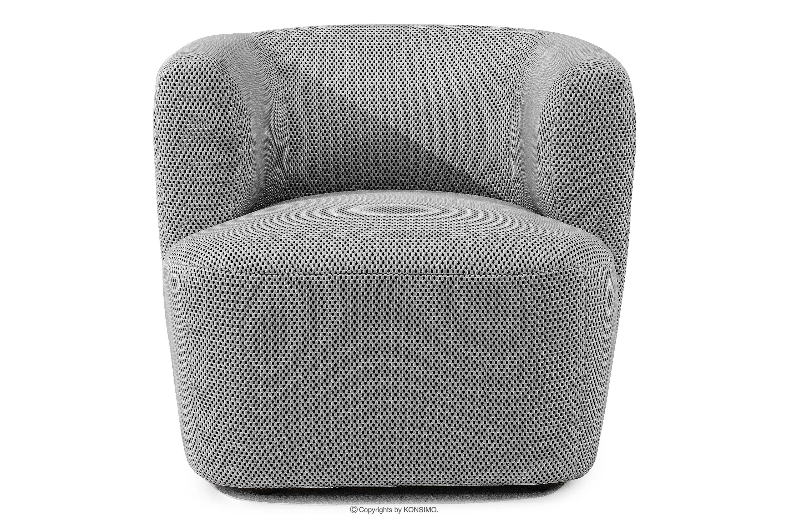 Nowoczesny fotel w tkaninie trójwymiarowej jasny szary