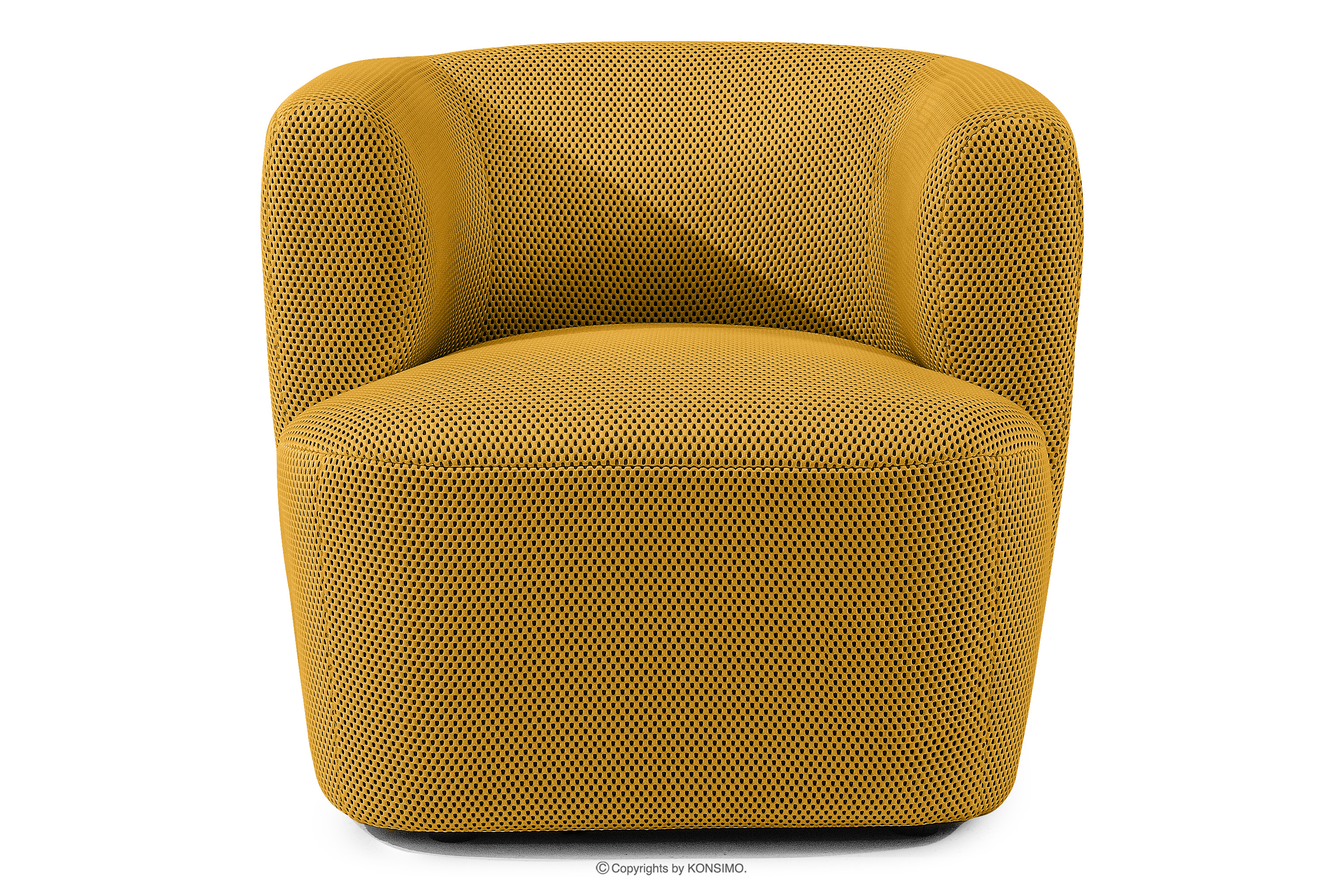 Nowoczesny fotel w tkaninie 3d żółty