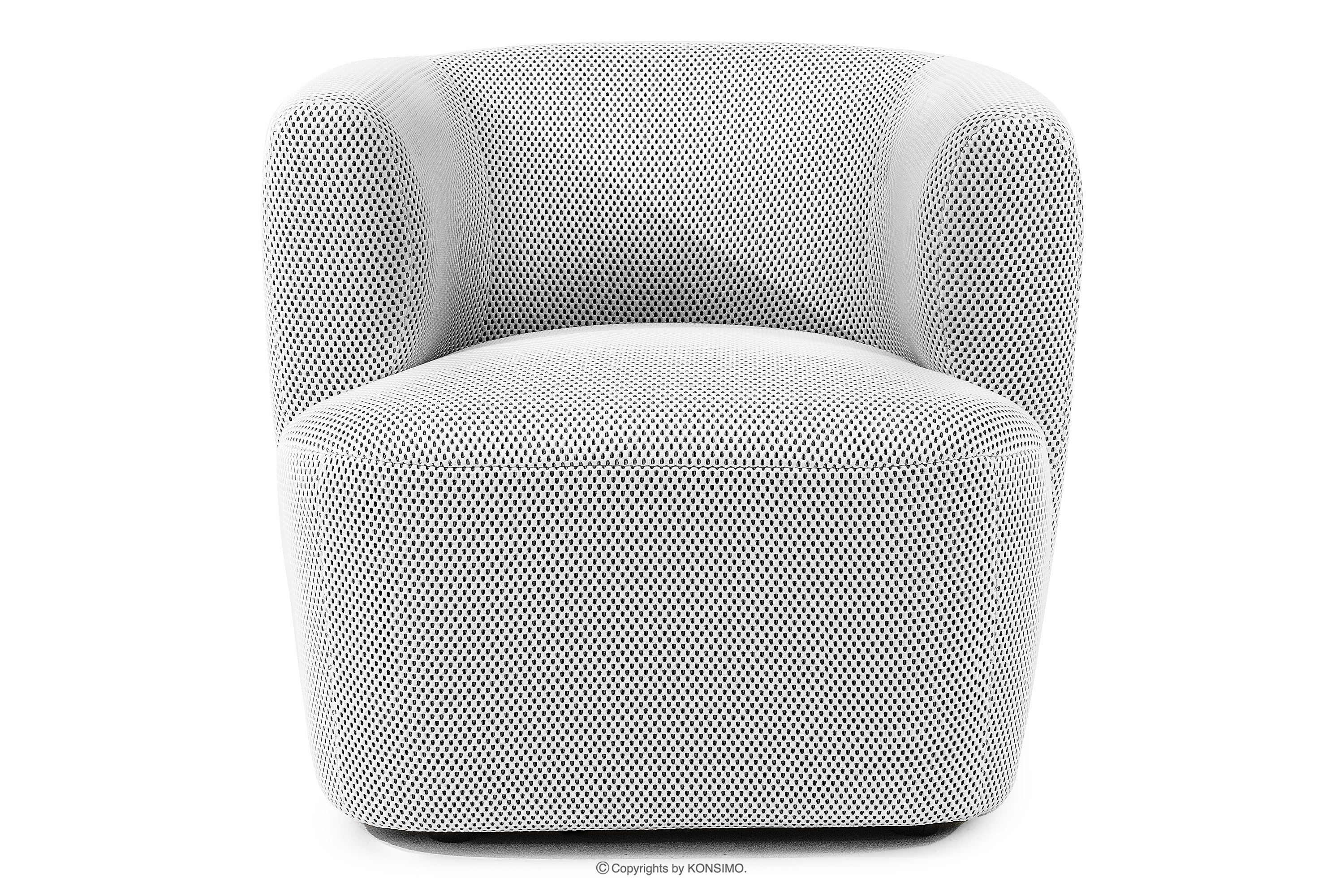 Nowoczesny fotel w tkaninie 3d biały