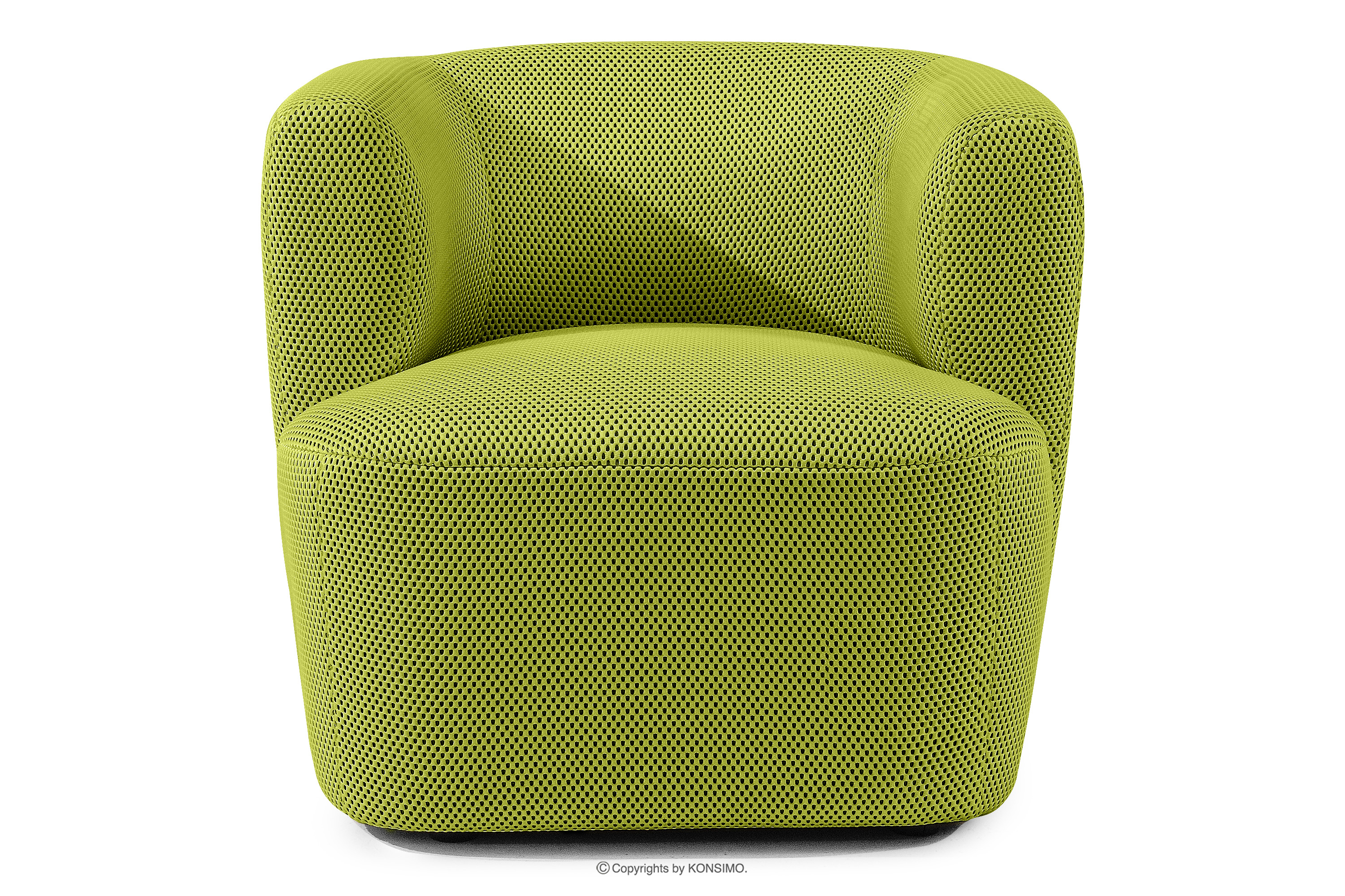 Nowoczesny fotel w tkaninie 3d zielony