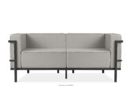 Nowoczesna sofa ogrodowa 2 na metalowych nóżkach ciemny szary/jasny szary