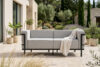 TRIGLO Nowoczesna sofa ogrodowa 2 na metalowych nóżkach ciemny szary/jasny szary ciemny szary/jasny szary - zdjęcie 2