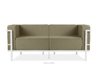 Nowoczesna sofa ogrodowa 2 na metalowych nóżkach biały/beżowy