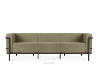 Nowoczesna sofa ogrodowa 3 na metalowych nóżkach ciemny szary/beżowy