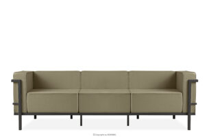 TRIGLO, https://konsimo.pl/kolekcja/triglo/ Nowoczesna sofa ogrodowa 3 na metalowych nóżkach ciemny szary/beżowy ciemny szary/beżowy - zdjęcie