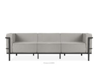 Nowoczesna sofa ogrodowa 3 na metalowych nóżkach ciemny szary/jasny szary
