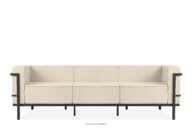 Nowoczesna sofa ogrodowa 3 na metalowych nóżkach ciemny szary/kremowy