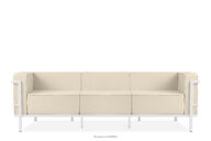 Nowoczesna sofa ogrodowa 3 na metalowych nóżkach biały/kremowy