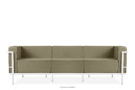 Nowoczesna sofa ogrodowa 3 na metalowych nóżkach biały/beżowy