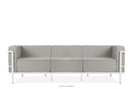 Nowoczesna sofa ogrodowa 3 na metalowych nóżkach biały/jasny szary