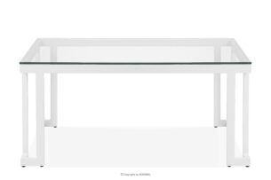 TRIGLO, https://konsimo.pl/kolekcja/triglo/ Stolik ogrodowy ze szklanym blatem biały biały - zdjęcie