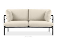 Loftowa sofa ogrodowa 2 na metalowych nogach antracytowy/kremowy